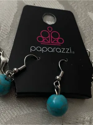 Paparazzi Necklace & Earrings Set Home Sweet Homestead Oblong Turquoise Pendant thumbnail 9