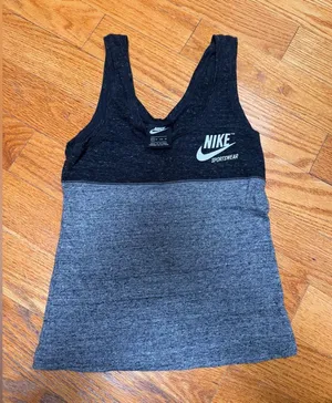 🌸Nike Women's Black and Gray Sports Tank Top thumbnail 1