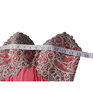 Evenings by Allure Strapless Coral Pink Embellished Corset Dress Size‎ 6 Formal thumbnail 5