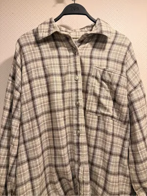 NWT We The Free Cream and Brown Plaid Button-Down Shirt Size XL thumbnail 9
