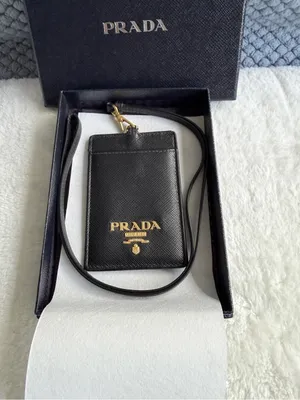Prada Black Saffiano Leather ID Badge Holder thumbnail 2