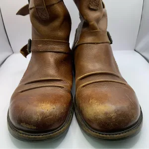 Kickers Women's Leather Brown Ankle Boots Zip-Up with Buckles Size 40 EU US 9.5 thumbnail 10