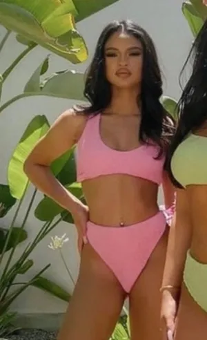 🆕 NIB Naked Wardrobe | Bubblegum Pink Smocked Bikini thumbnail 1