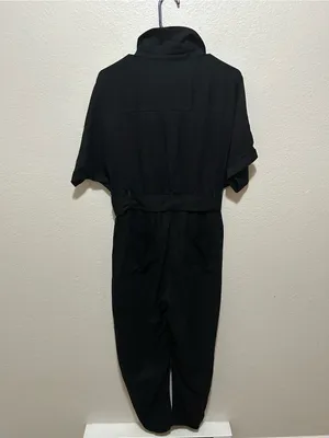 NWT Baltic Born Dallas Utility Jumpsuit Black Cotton Button Front Size Large thumbnail 7