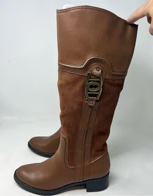 Etienne Aigner Codona Riding Boots Womens 7 Brown Leather Suede Knee High thumbnail 1