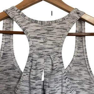 Lululemon Gray Space‎ Dye Racerback Tank Top Open Back Split Detail Womens Small thumbnail 7