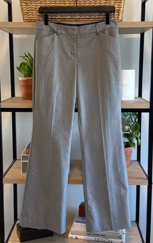 Express Editor Mid-Rise Black & White Jacquard Woven Career Dress Pant Trouser 4 thumbnail 1