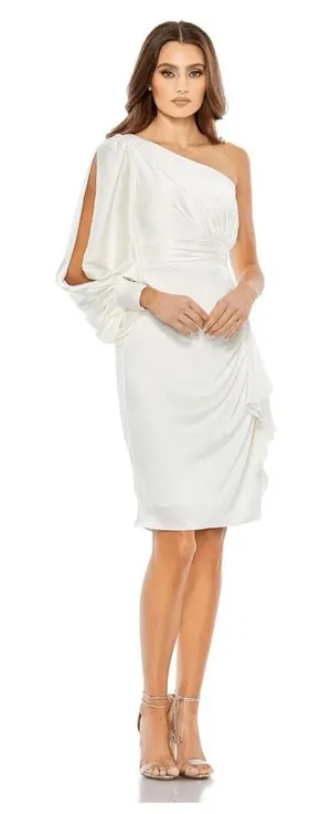 Mac Duggal SATIN ONE SLEEVED COCKTAIL DRESS New Size 4 Bridal thumbnail 1