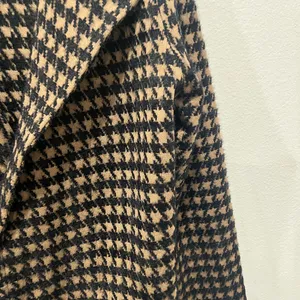 Tahari Black and Tan Houndstooth Trench Coat Size L thumbnail 4
