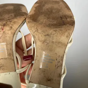 Marc Fisher Womens Cream Quilted Strappy‎ Block Heel Sandals Size 6M thumbnail 6