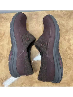 Merrell Andorra Womens 8.5 Burgundy Leather Wool Slip On Walking Shoes thumbnail 4