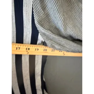 Breakin Loose Vintage‎ XL Striped Lace Up Front Midi Dress Navy Grey Long Sleeve thumbnail 7