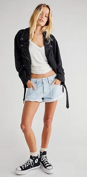 Free People Jean Shorts thumbnail 1