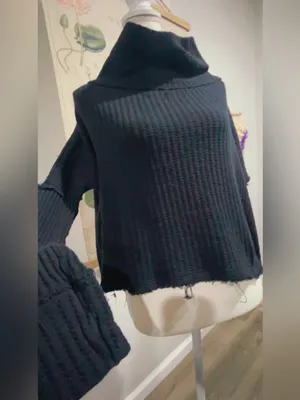 Free people distressed open back long sleeve layering thumbnail 2