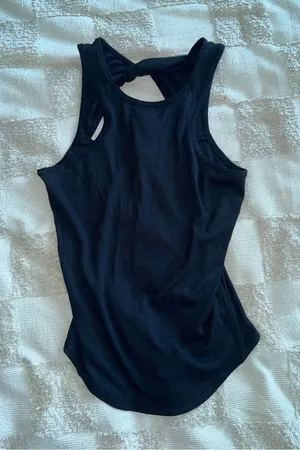 black‎ ribbed lululemon athletica tank top thumbnail 1