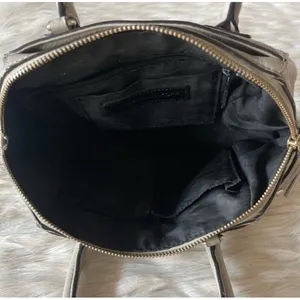 Rebecca‎ Minkoff Gray Pebbled Genuine Leather Satchel Handbag Silver Hardware thumbnail 7