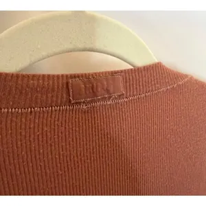 Skims Soft Lounge Henley Romper Ribbed Long Sleeve in Color Wood sz. L thumbnail 3