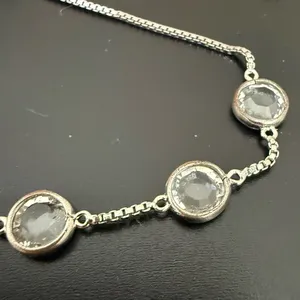 Brilliance Swarovski Crystal Silver-tone Slider Adjustable Bracelet 5g. thumbnail 3