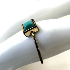 Turquoise blue square dainty ring Blue thumbnail 3