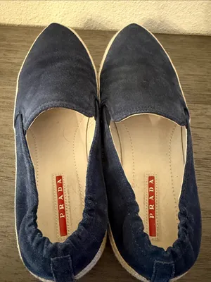 PRADA Navy Blue Suede Espadrille Platform Slip on Sneakers IT‎ 37 US 7 thumbnail 5