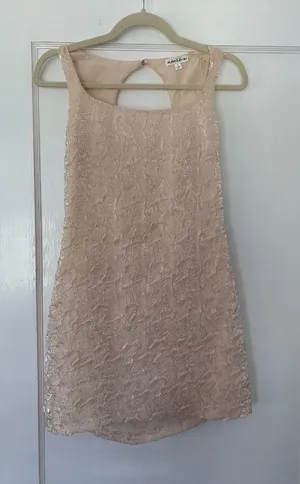 For Love & Lemons cream organza open back mini dress thumbnail 3