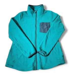 LL Bean Womens Granola Girl Trail Fleece Full Zip Jacket Teal Blue Size S 510678 thumbnail 1