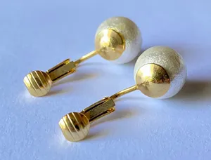 Cotton Pearl Earrings Chic & Elegant Style White thumbnail 3