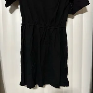 Old Navy above knee black dress with sinche waist drawstrings thumbnail 3