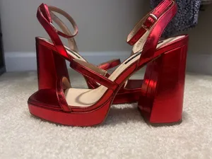 MiraAzzurra Red Shimmery Platform Heels thumbnail 2