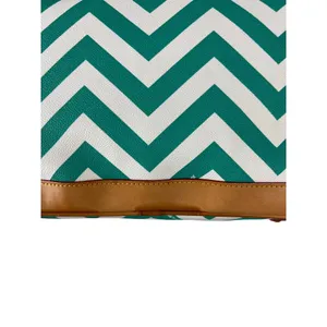 Dooney & Bourke Chevron Tote Bag Teal White Leather Trim Shoulder Bag & Wristlet thumbnail 5