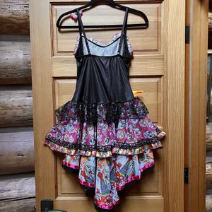 Valentines Day Womens Pink Skull Ribbon Lace Dress Size Medium Witchy Whimsygoth thumbnail 2
