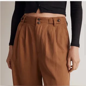 Madewell Harlow Wide Leg Pant Size 4 in Acorn Brown Business Minimalism thumbnail 4
