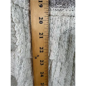 Free People Cream Grey Striped Chunky Knit Sweater Womens S Beachy Boho Summer thumbnail 5