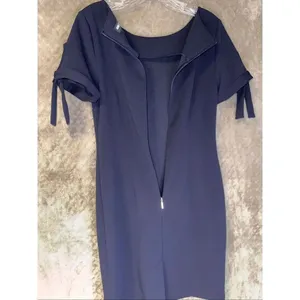 Karl Lagerfeld Navy Knee Length Short Sleeve Cocktail Dress Size 2 757 thumbnail 6