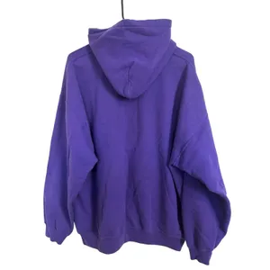 Clemsen Purple Orange Hooded Pullover Sweatshirt XL Kangaroo Pocket Paw Print thumbnail 2