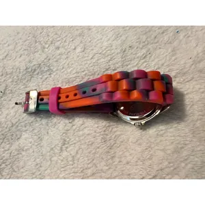 Accutime Women's Multi-color Rainbow Flower Silicone Analog‎ Quartz Watch thumbnail 4