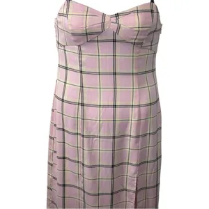 Urban Outfitters Cher Maxi Slip Dress M • Pink Plaid • Lace Straps • Y2K Grunge thumbnail 9