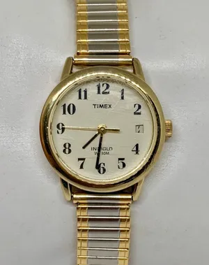 Timex indiglo date women’s watch gold silver tone 25mm Quartz 6.5” running thumbnail 1