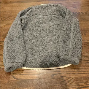 Abercrombie & Fitch Gray Sweatshirt Cozy Sherpa Quarter-Zip thumbnail 3