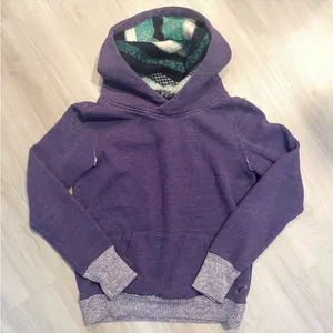 American Eagle purple hoodie teal fleece-lined sweatshirt size medium thumbnail 3