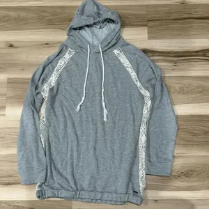 O’Neill Grey Cream Lace Hoodie Sweatshirt Women’s XL thumbnail 2