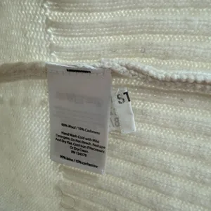 Vineyard Vines Size Medium Pullover Sweater Cashmere Blend Cream‎ Knit Flawed thumbnail 5