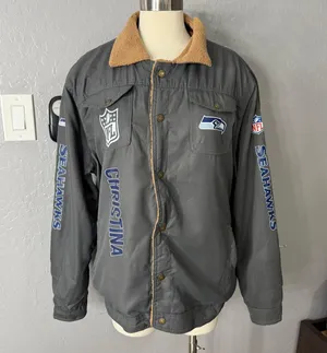 NFL Seattle Seahawks Jacket W/ Fur Inside, Gray thumbnail 1