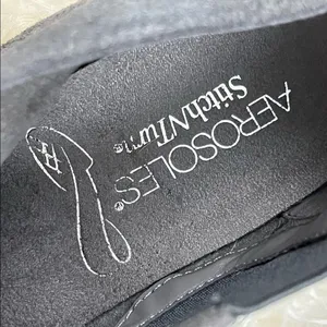 Aerosoles Gray Stitch and Turn Gray Suede Zip Wedge Booties 7.5 thumbnail 5
