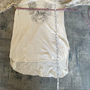 We The Free People Renegade Raglan Ivory 3/4 Lace Sleeve Top Size Small thumbnail 7