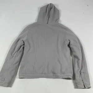 Eileen Fisher Jacket Womens Small Gray‎ Cotton Blend Hooded Sherpa Lined Zip thumbnail 9