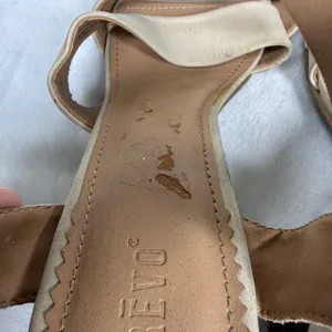 Crevo‎ Footwear Beige Leather Block Heel Sandals Memory Foam Studded Boho 10 thumbnail 12