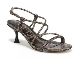 Sam Edelman RIANA Strappy Sandal Heels Size 8.5 Snakeskin Print Open Toe Shoe thumbnail 1