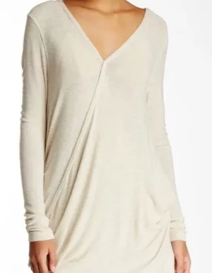WE THE FREE PEOPLE Miss Rose Top Womens Beige Surplus Blouse‎ Long Sleeve Medium thumbnail 1