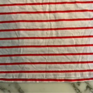 NWOT J.Crew Striped Boatneck Top in Pink Sz M small holes in bottom front thumbnail 5